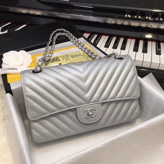 Replica Chanel Flap Shoulder Bags Original Caviar Leather 1112V silver silver chain HY14512XB19