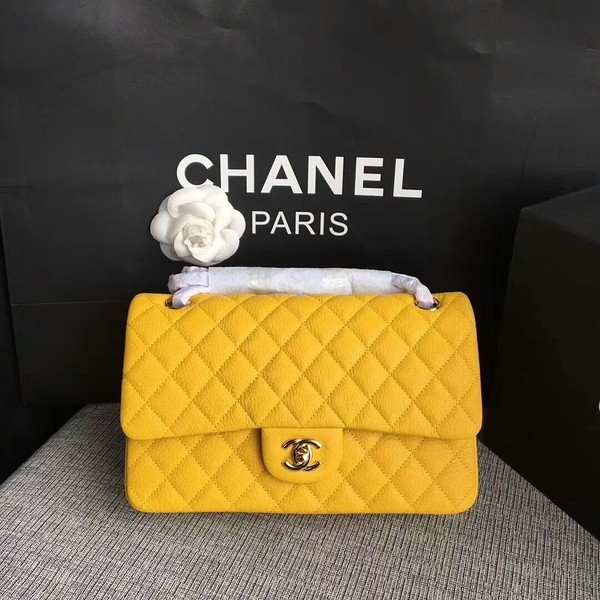 Replica Chanel Flap Shoulder Bags Original Deerskin Leather CF1112 Yellow HY13009iF91