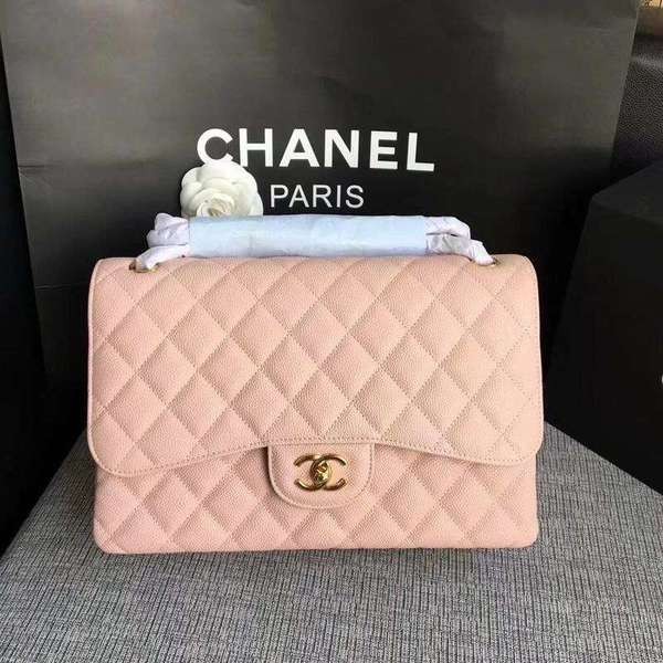 Replica Chanel Flap Shoulder Bags Pink Original Calfskin Leather CF1113 Gold HY9861KG80