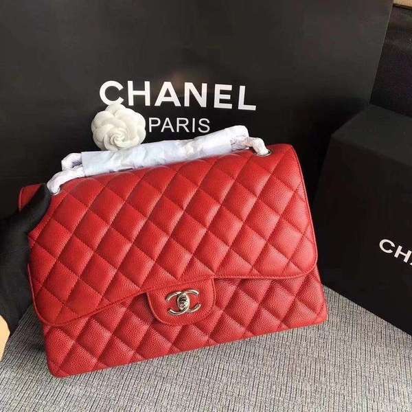 Replica Chanel Flap Shoulder Bags Red Original Calfskin Leather CF1113 Silver HY5778TN94