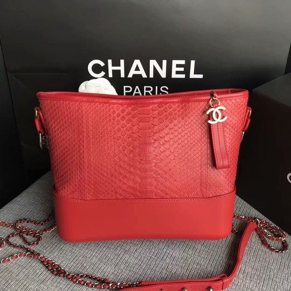 Replica Chanel Gabrielle Shoulder Bag Original Python Leather A93842 Red HY1475SV68