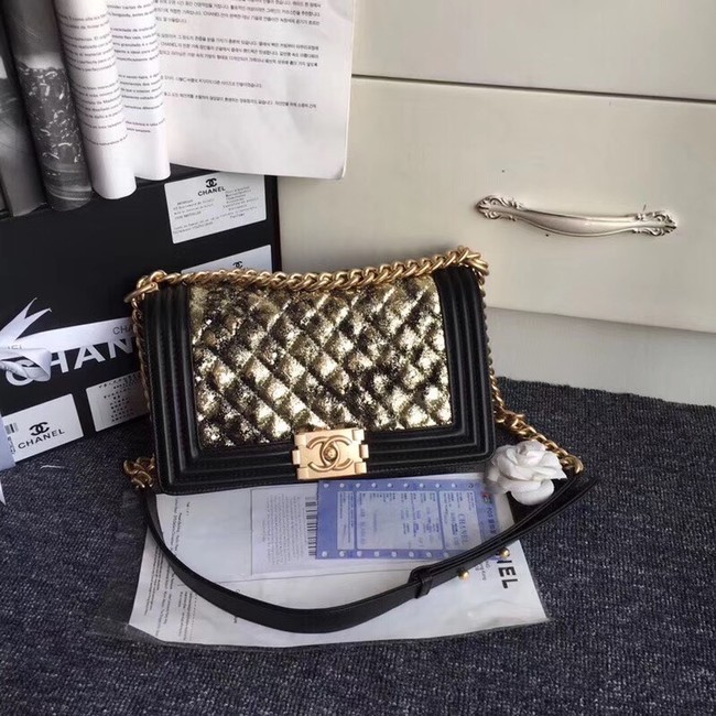 Replica CHANEL Handbag Small BOY Original A67086 Gold-Tone Metal HY9931Sf59