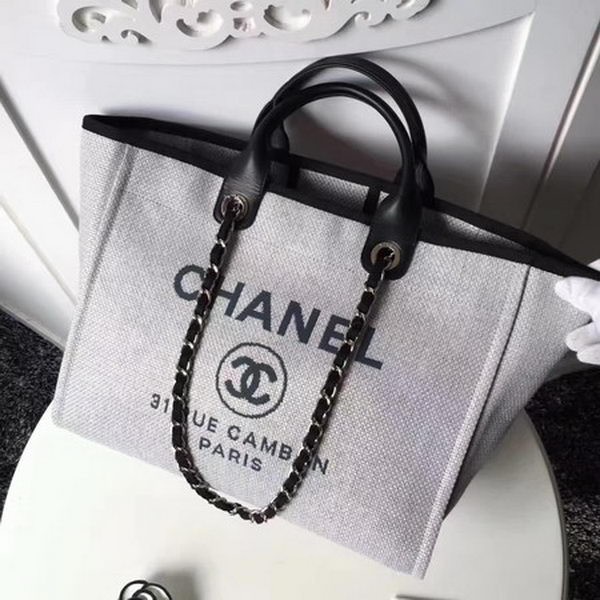Replica Chanel Large Canvas Tote Shopping Bag CHA1679 Grey HY5938Hd81