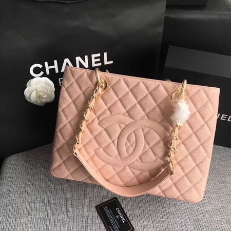 Replica Chanel LE Boy Grand Shopping Tote Bag GST Pink Cannage Pattern A50995 Gold HY26963zR45
