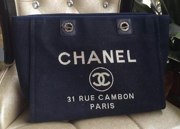Replica Chanel Medium Canvas Tote Shopping Bag A1679M Black HY9808zR45
