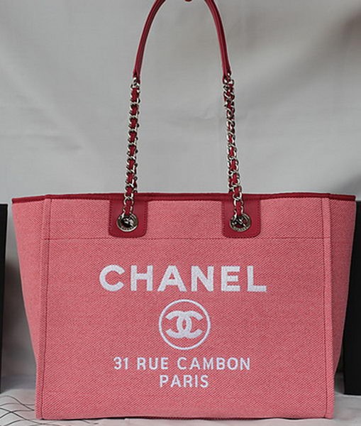 Replica Chanel Medium Canvas Tote Shopping Bag A67001 Pink HY18311sA83