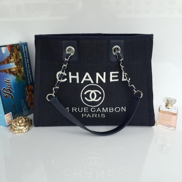 Replica Chanel Medium Canvas Tote Shopping Bag A68045 Royal HY13990DY71
