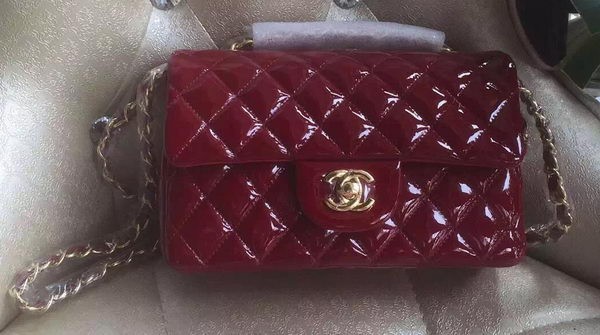 Replica Chanel mini Classic Flap Bag Original Patent A1116 Wine HY18691Sf59