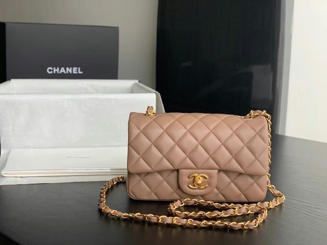 Replica Chanel MINI Flap Bag Original Sheepskin Leather 1116 Taupe HY13543BJ25