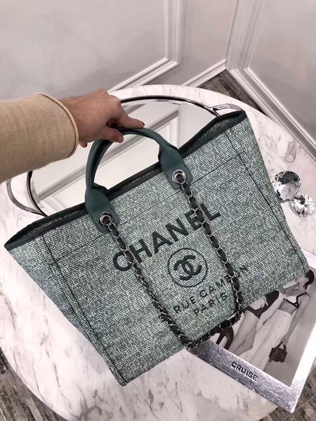 Replica Chanel Original Canvas Leather Tote Shopping Bag 92298 Green HY19579iF91