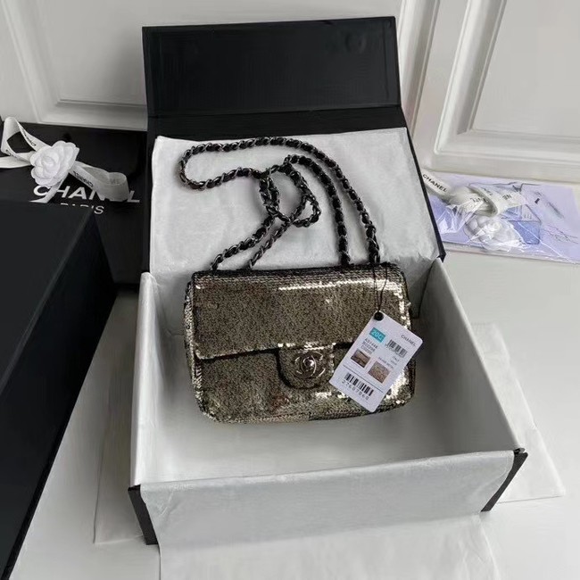 Replica Chanel Original flap bag Sequins&sheepskin AS1448 grey HY24966ec82