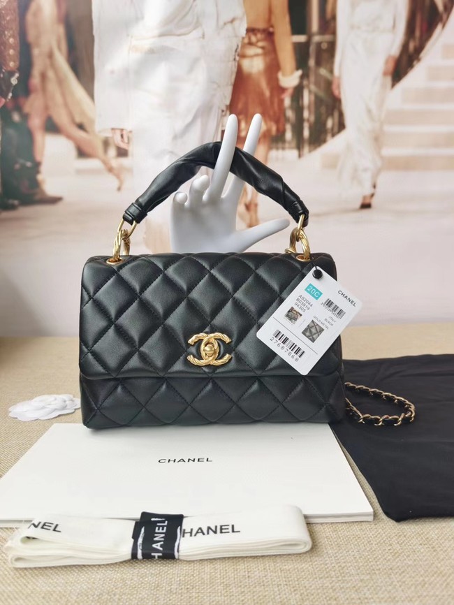 Replica Chanel Original Lather Flap Bag AS2044 black HY14164UD97