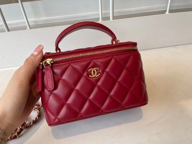 Replica Chanel Original Small classic chain box handbag AP2199 red HY10535Fi42