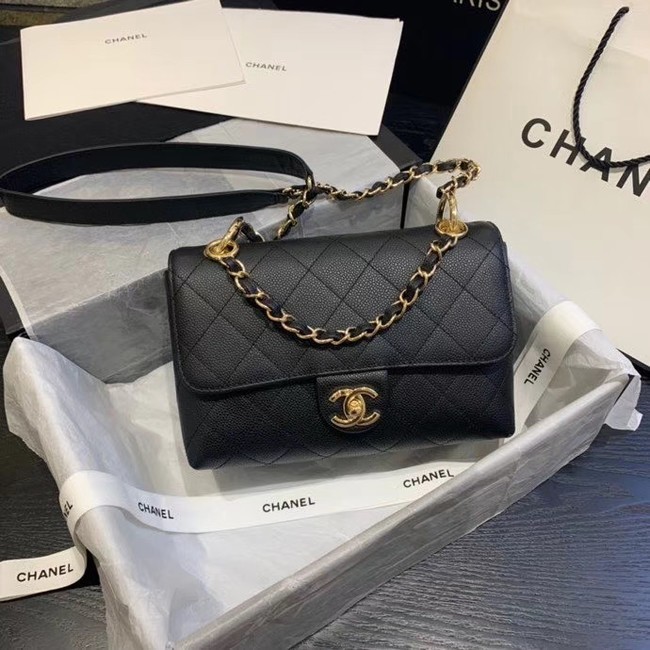 Replica Chanel Original Soft Leather Small flap bag AS1459 black HY23774Jw87
