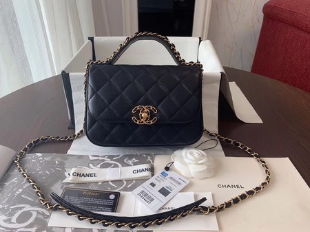 Replica Chanel Shoulder Bag Original Leather Black 63593 Gold HY7972Xe44