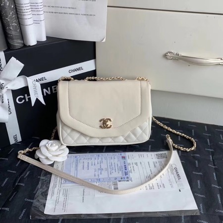 Replica Chanel Shoulder Bag Original Leather White AS0729 Gold HY22765aG44