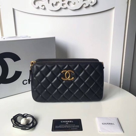Replica Chanel Shoulder Bag Original Sheepskin Leather A66269 Black HY4059Yn66