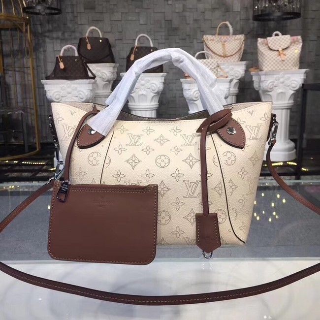 Replica Designer Louis Vuitton original Mahina Leather Tote Bag 54351 cream HY15726Bb80