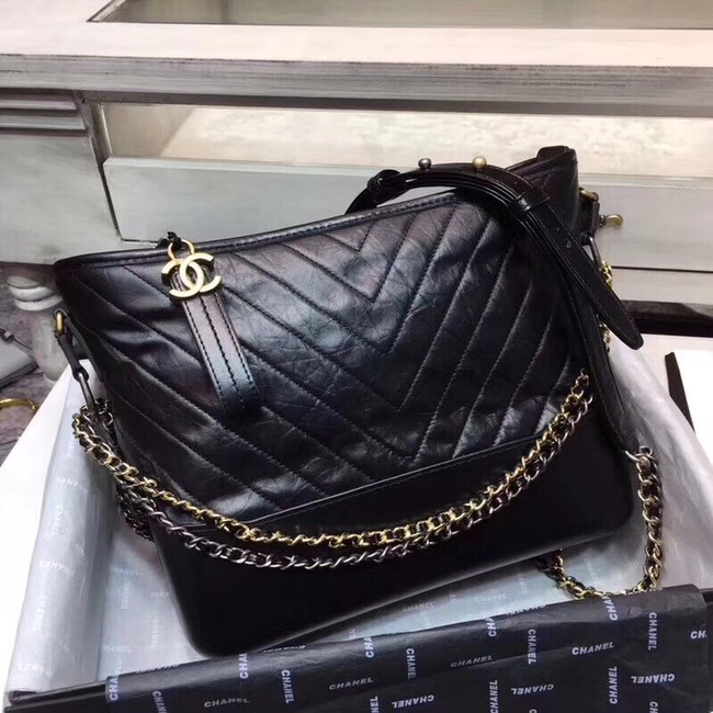 Replica Fashion CHANEL GABRIELLE Original leather Hobo Bag A93842 black HY26981yI43