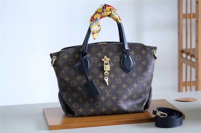 Replica Fashion Louis vuitton original FLOWER ZIPPED TOTE MM M44347 black HY19316yI43