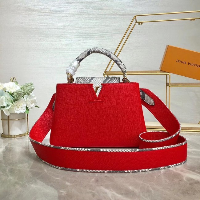 Replica Fashion Louis vuitton original taurillon leather Capucines BB M48865 red HY9096yI43