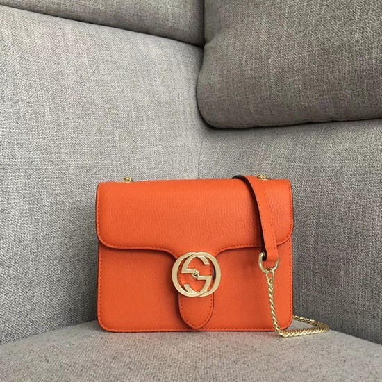 Replica Gucci GG Cowhide top quality Shoulder Bag 510304 orange HY19981cK54