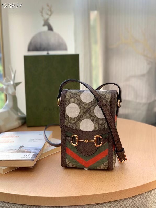 Replica Gucci Horsebit 1955 mini bag 625615 Brown HY25853TN94