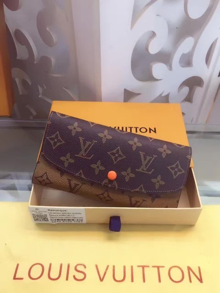 Replica Louis Vuitton Monogram Canvas Emilie Wallet M60136 Orange HY307Xe44