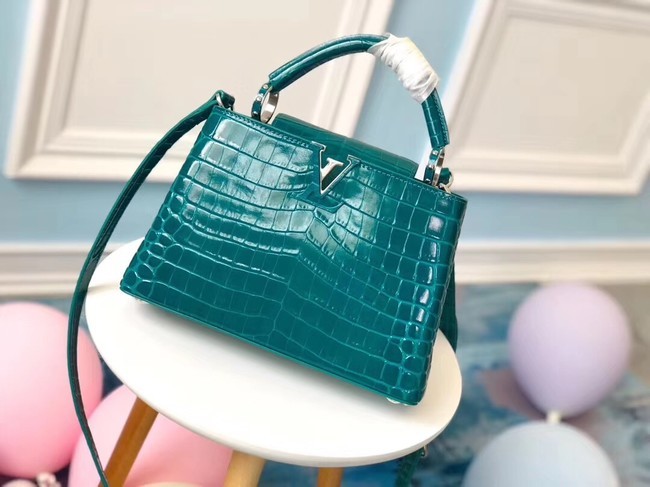 Replica Louis vuitton original crocodile CAPUCINES PM N93163 green HY1182BB13