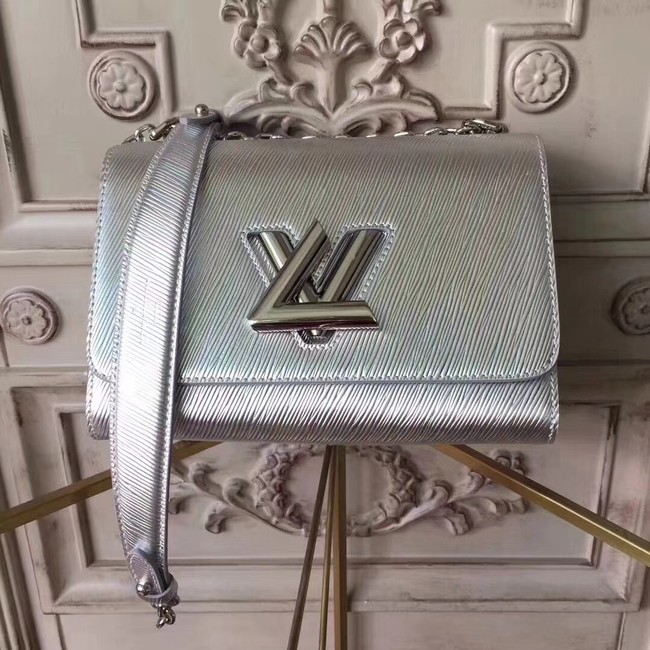 Replica Louis vuitton original epi leather TWIST MM M50332 silver HY12302nB47