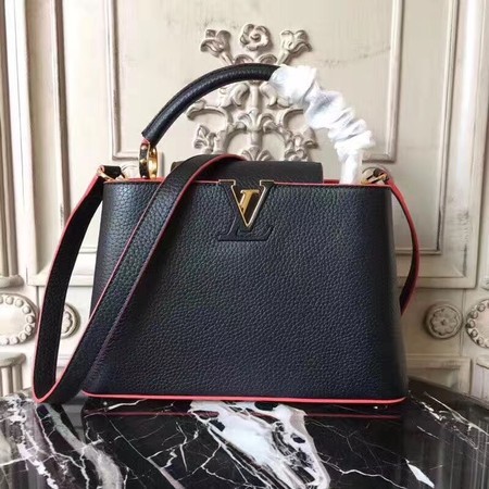 Replica Louis Vuitton Original Leather CAPUCINES BB M54419 Black HY26865rH96