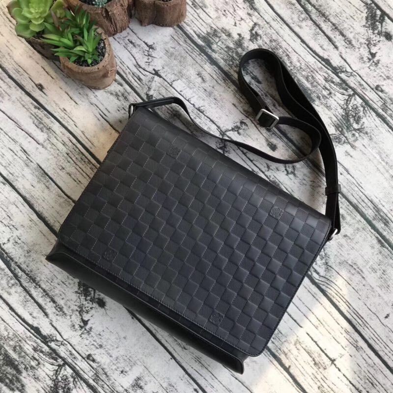 Replica LOUIS VUITTON ORIGINAL LEATHER MESSENGER BAG N41038 N41035 BLACK HY8603Ix66