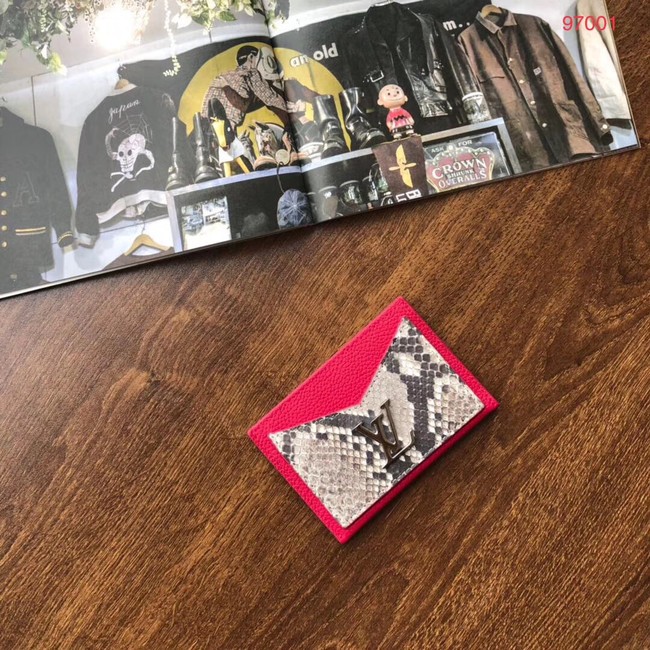 Replica Louis vuitton original LOCKME CARD HOLDER N97001 rose HY25199Ye83