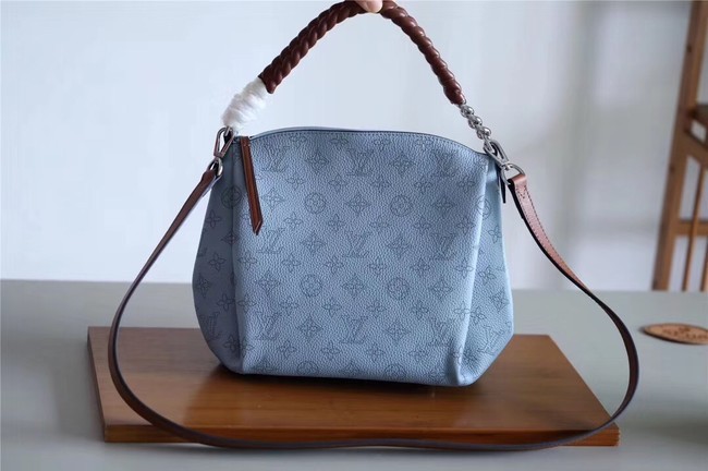 Replica Louis Vuitton original Mahina Leather BABYLONE CHAIN BB M53153 BLEU HORIZON PUMPKIN HY19575VA65