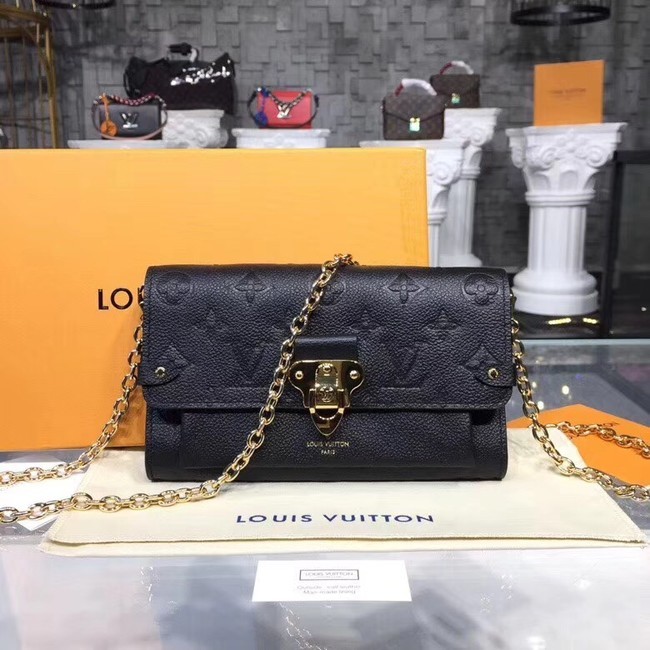 Replica Louis vuitton original mongram empreinte CHAIN WALLET M63399 Noir HY14296sA83