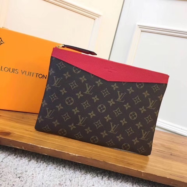 Replica Louis vuitton original Monogram Canvas DAILY POUCH M62048 red HY2763Ix66