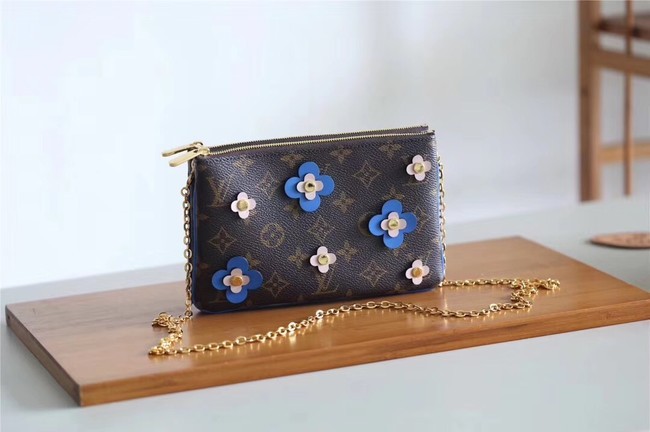 Replica Louis Vuitton Original POCHETTE DOUBLE ZIP M63905 blue HY485DY71