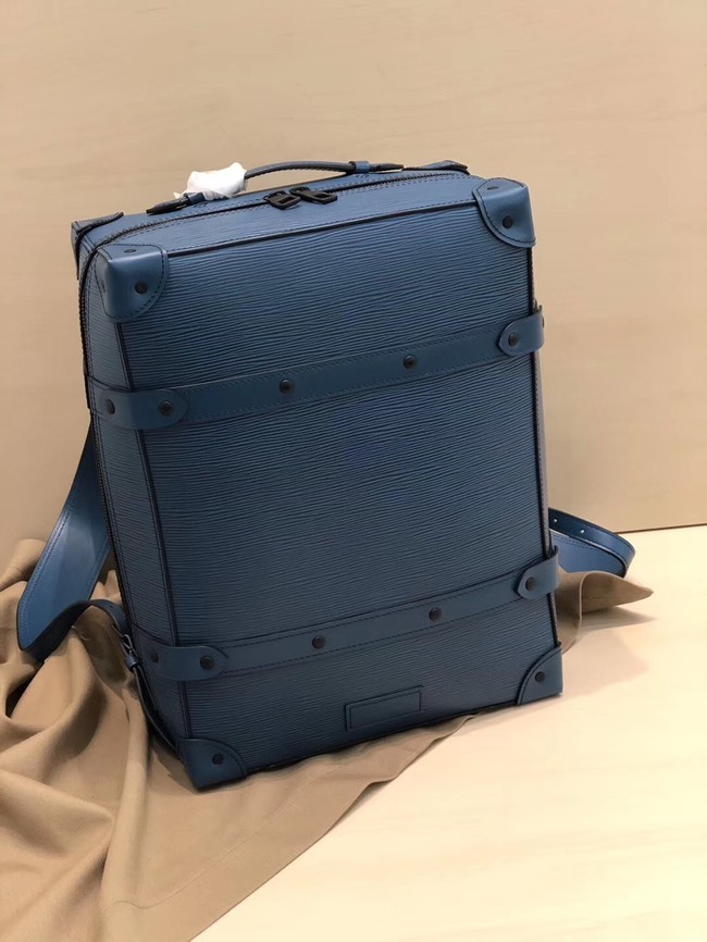 Replica Louis vuitton original SOFT TRUNK Backpack M44752 blue HY14Ye83