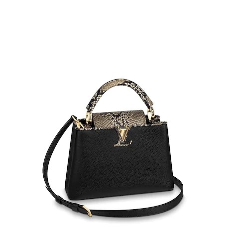 Replica Louis Vuitton Original Taurillon leather CAPUCINES BB M95509 black HY18659Yn66