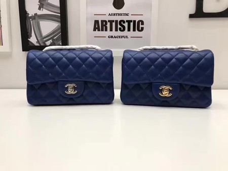 Replica Top Chanel mini Classic Flap Bag Original Sheepskin Leather A1116 Blue HY26954Vx24