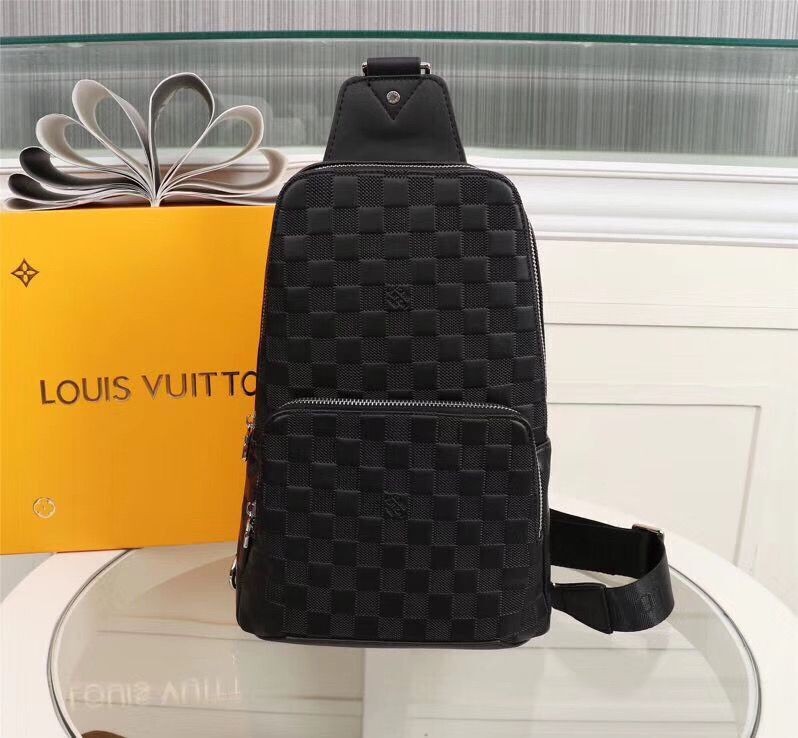 Replica Top Louis Vuitton AVENUE SLING Original Leather Bag N41719 Black HY20280ll80