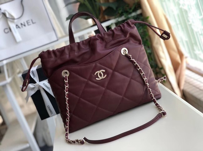 Top Chanel Classic Sheepskin Leather Shopping bag AS0985 red HY3401eo14