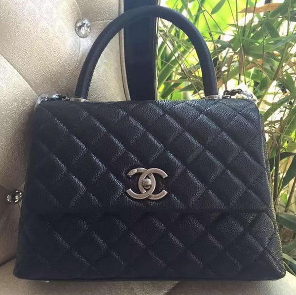 Top Chanel Classic Top Handle Bag Original Cannage Pattern A95169 Black HY26306yq38