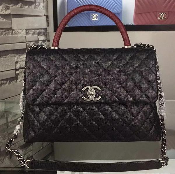 Top Chanel Shoulder Tote Bag Original Caviar Leather A7781 Black HY22016eo14