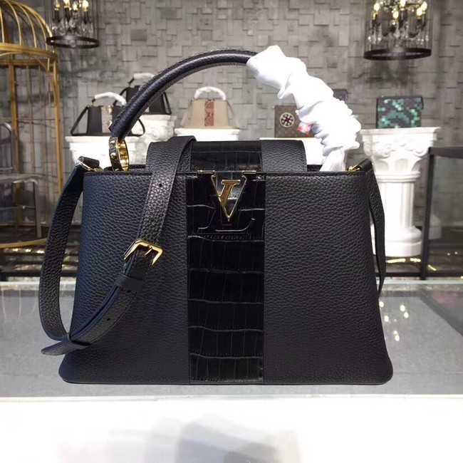 Top Louis vuitton original CAPUCINES BB M94755 black HY1887lE56