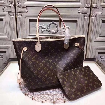 Top Louis Vuitton Original Monogram Canvas NEVERFULL 40156 Apricot HY9151yq38