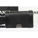 AAA 1:1 Boy Chanel Flap Shoulder Bag Herringbone Stitching A92493 Black HY5147yF79