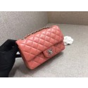 AAA 1:1 Chanel Classic MINI Flap Bag original Sheepskin Leather A1116 pink silver chain HY12502vi59