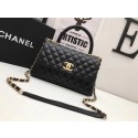 AAA 1:1 Chanel Classic Top Handle Bag Black Original Leather A92991 Gold HY2227yF79