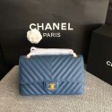 AAA 1:1 Chanel Flap Shoulder Bags Blue Original Calfskin Leather CF1112 Gold HY21262vi59